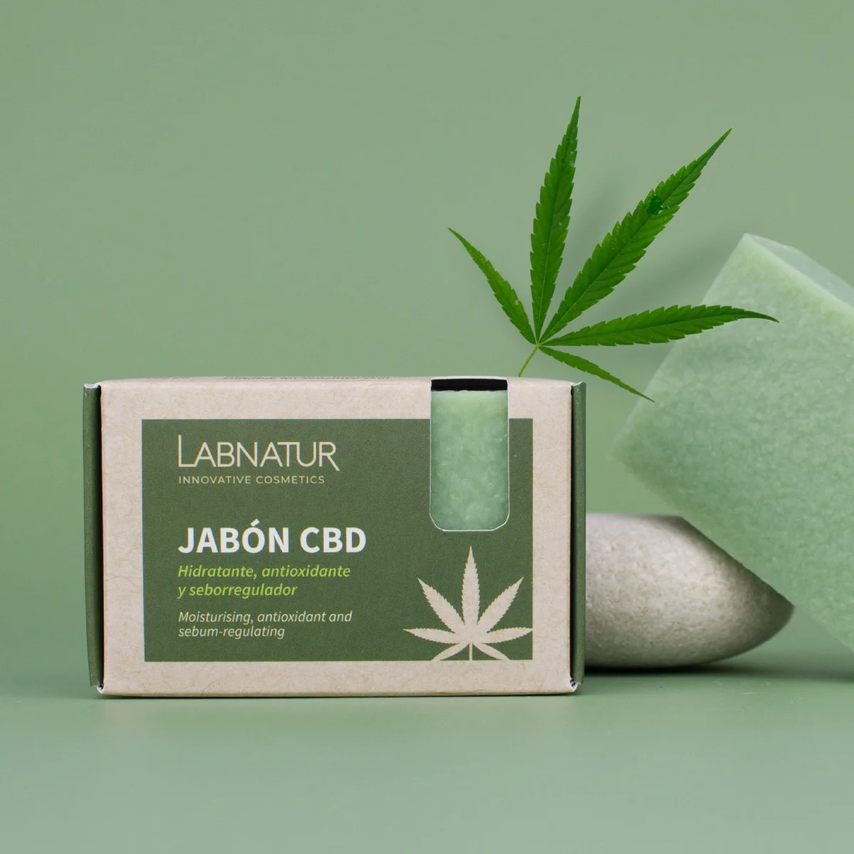 Jabón Natural con CBD Labnatur 100 g | Cáñamo, Coco y Oliva | Limpieza Suave y Seborreguladora | Piel Sensible | Vegano_2