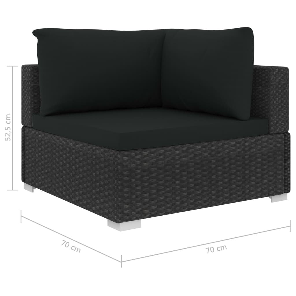 Vidaxl Set De Muebles De Jardín 9 Pzas Y Cojines Ratán Sintético Negro_2