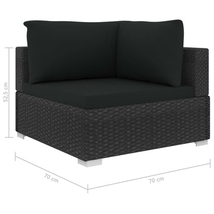 Vidaxl Set De Muebles De Jardín 9 Pzas Y Cojines Ratán Sintético Negro_2