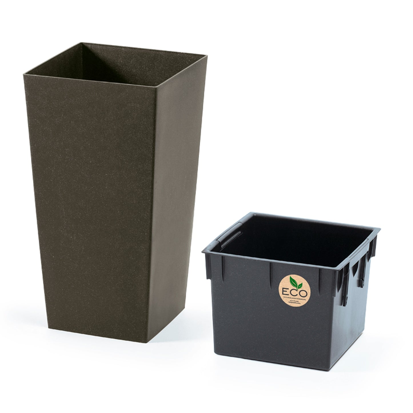 Macetero Cuadrado,con Depósito , De 19,5x19,5x37,5cm, Capacidad De 5 L.