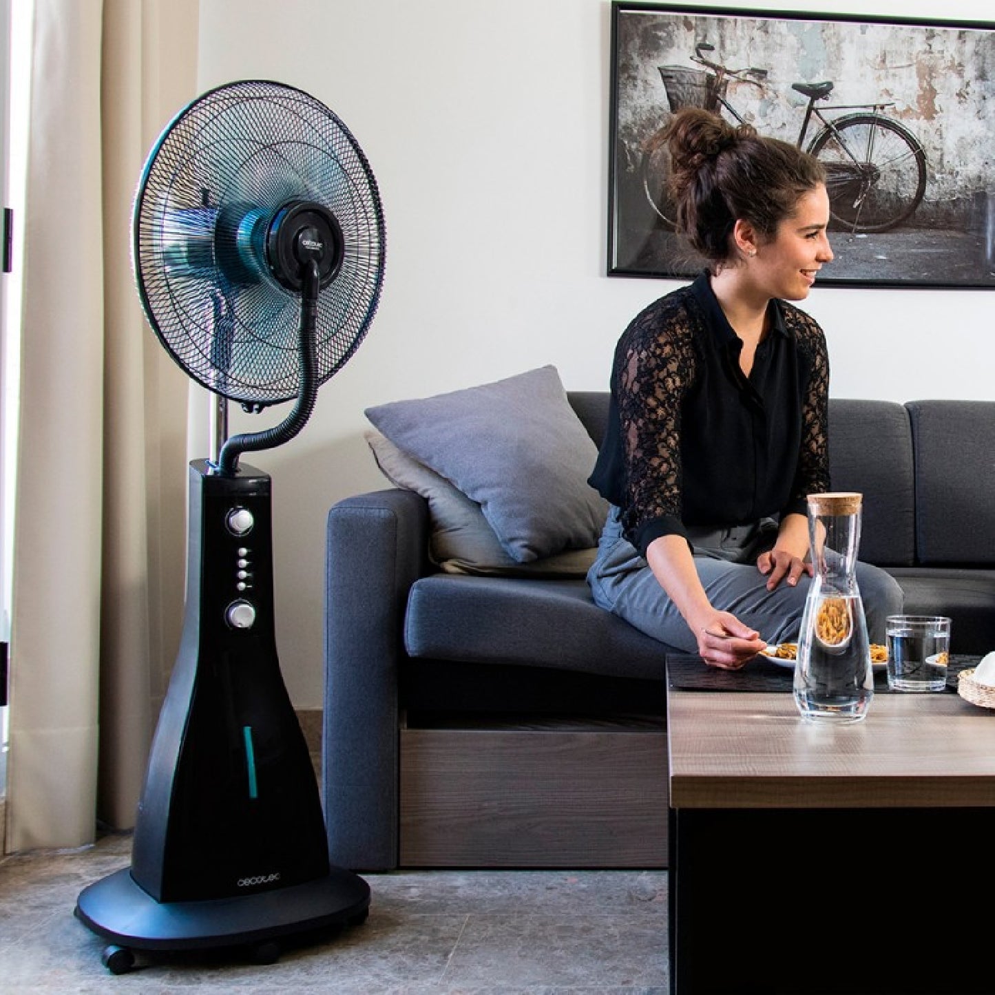 Cecotec Ventilador Nebulizador De Agua Con Temporizador Energysilence 590 Freshessence. 90 W 5 Aspas 40 Cm De Diámetro O_2