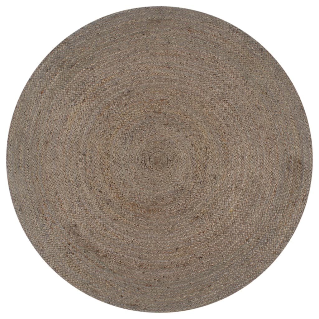 Vidaxl Alfombra De Yute Tejida A Mano Redonda Gris 120 Cm / Vetonek_3