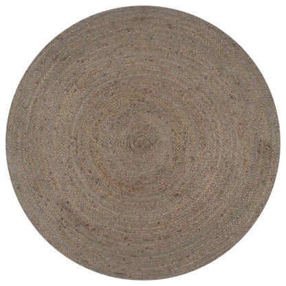 Vidaxl Alfombra De Yute Tejida A Mano Redonda Gris 120 Cm / Vetonek_3