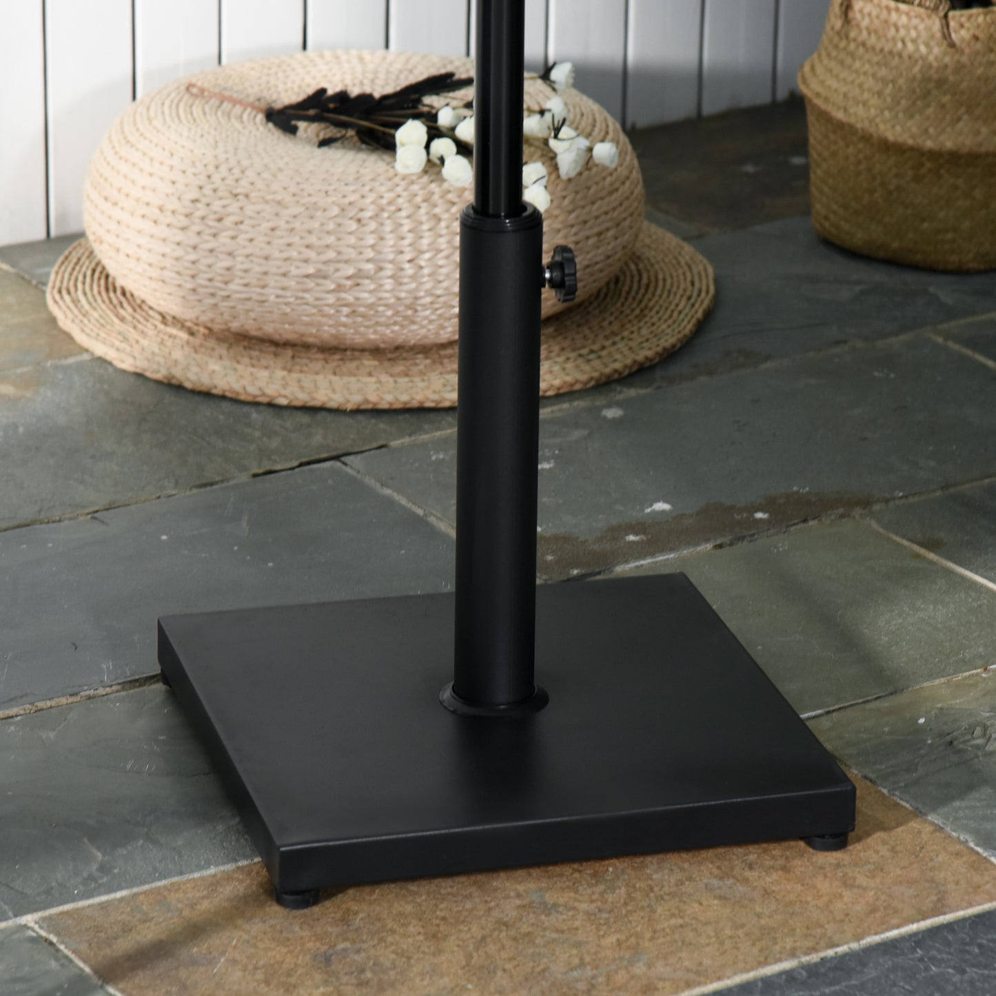 Outsunny Base De Sombrilla 13 Kg Con Botón Bloqueo Para 35/38/48 Mm 40x40x43 Cm_1