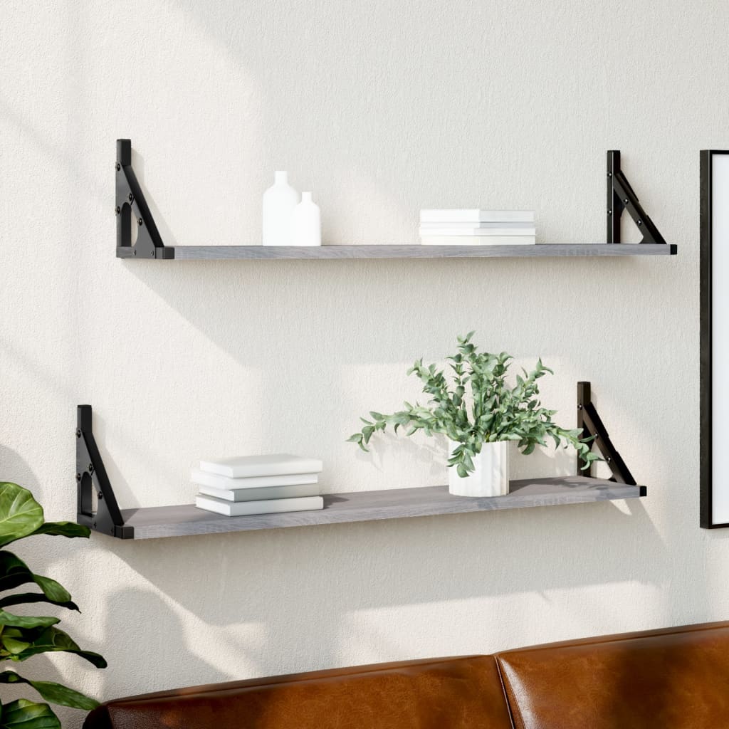 Estantes Pared 2 Uds Madera Ingeniería Gris Sonoma 80x15x15,5cm / Vetonek_3