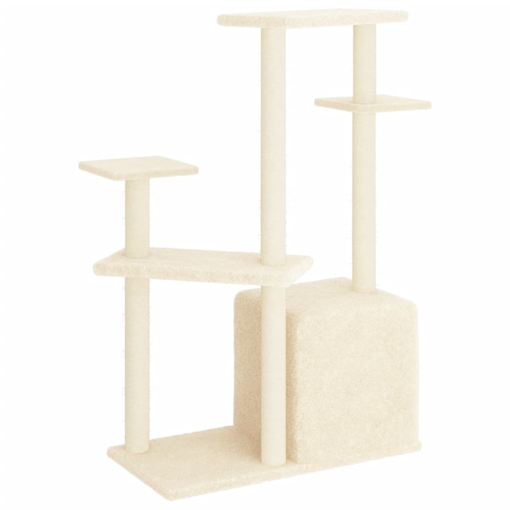 Rascador Para Gatos Con Postes De Sisal Color Crema 107,5 Cm_4