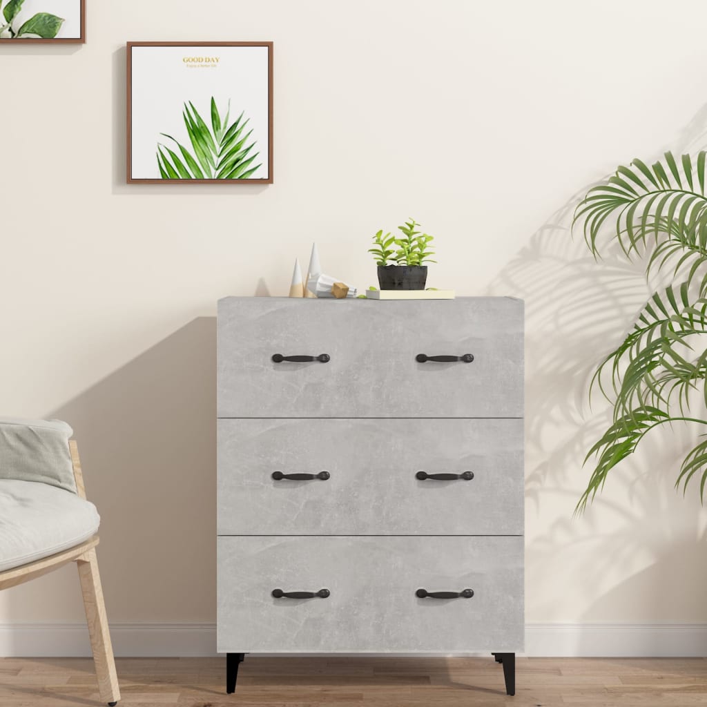 Aparador De Madera De Ingeniería Gris Hormigón 69,5x34x90 Cm / Vetonek_4
