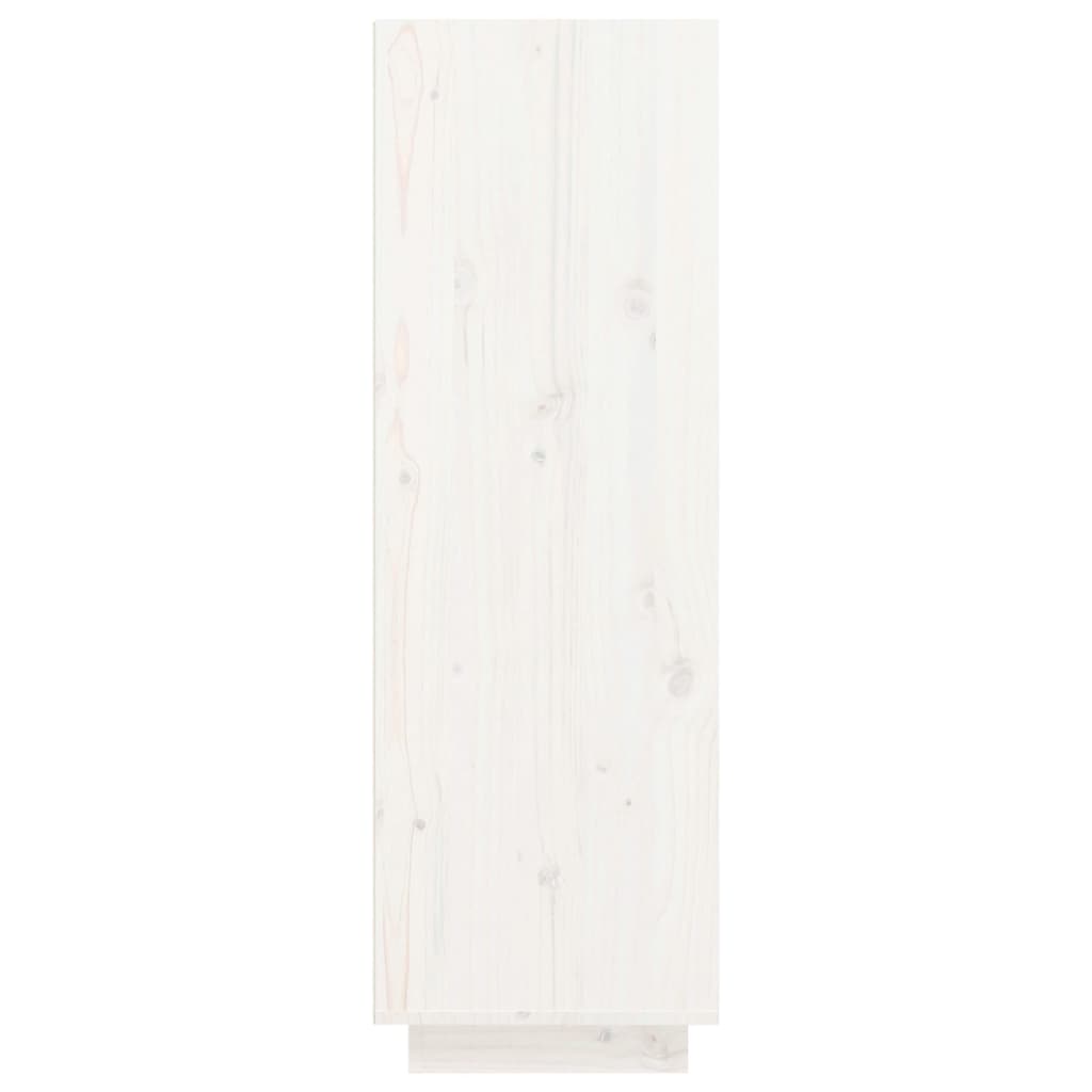 Mueble Zapatero De Madera Maciza De Pino Blanco 30x34x105 Cm / Vetonek_5