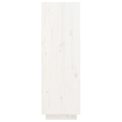 Mueble Zapatero De Madera Maciza De Pino Blanco 30x34x105 Cm / Vetonek_5
