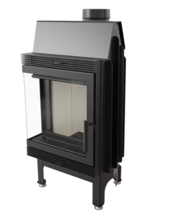 Bricosol Chimenea De Leña De Acero Kratki Blanka Izquierda 8 Kw Ø 160_1