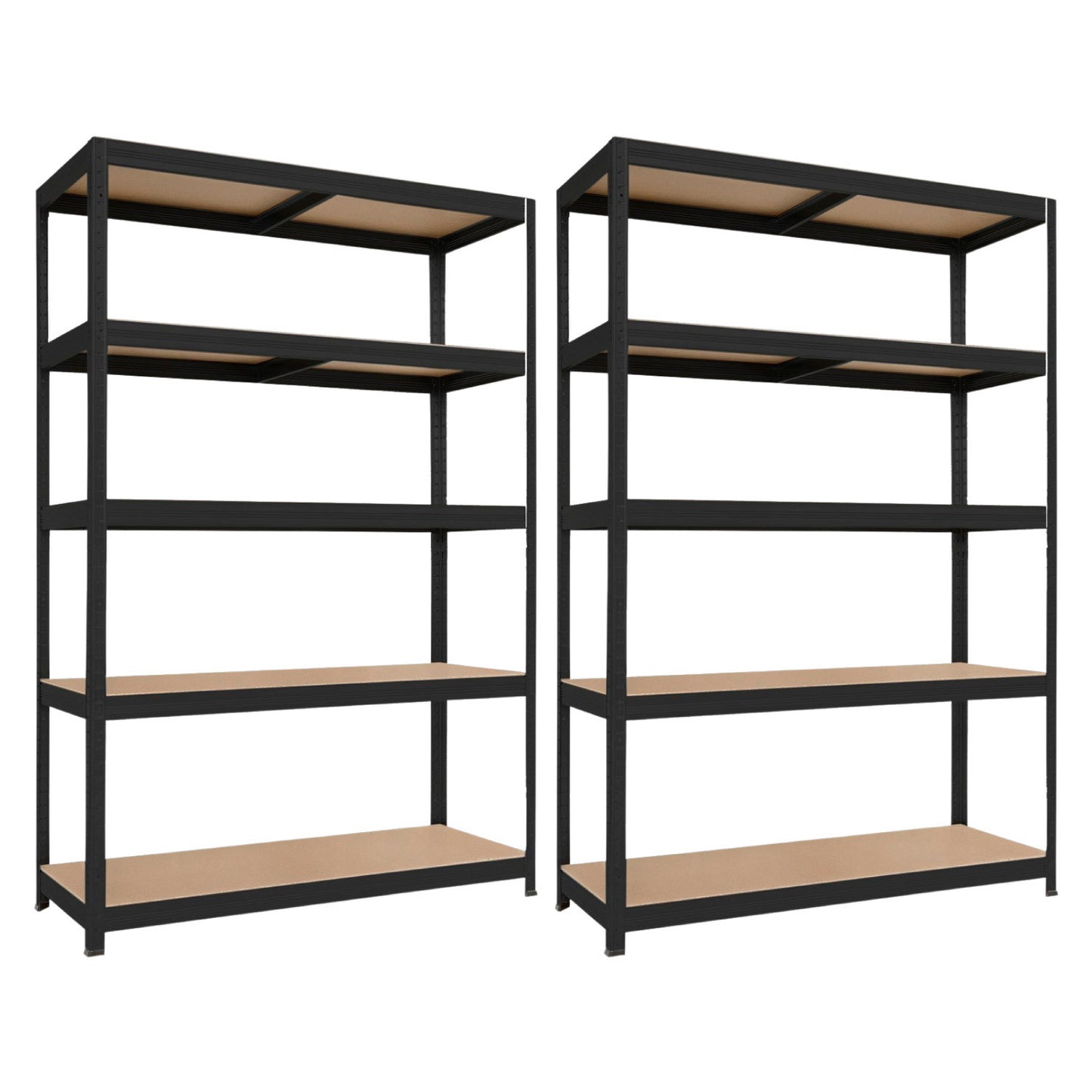 Pack 2 Estanterías Modulares Con 5 Baldas Ajustables 180x120x60cm 1250kg O91_0