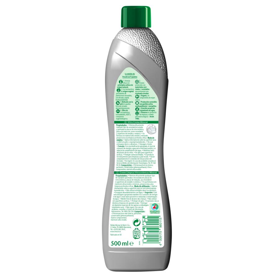 Embalagem de 10 cremes minerais para limpeza de vidros Eco Frosch 500 ml