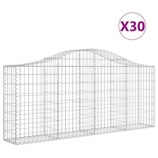 Cestas De Gaviones 30 Uds Forma De Arco Hierro 200x30x80/100 Cm_0