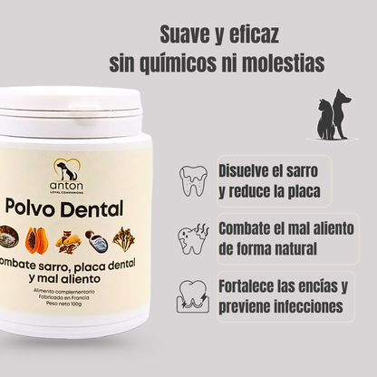 Polvo dental natural para perros y gatos – Combate sarro, placa y mal aliento – 150 g_1