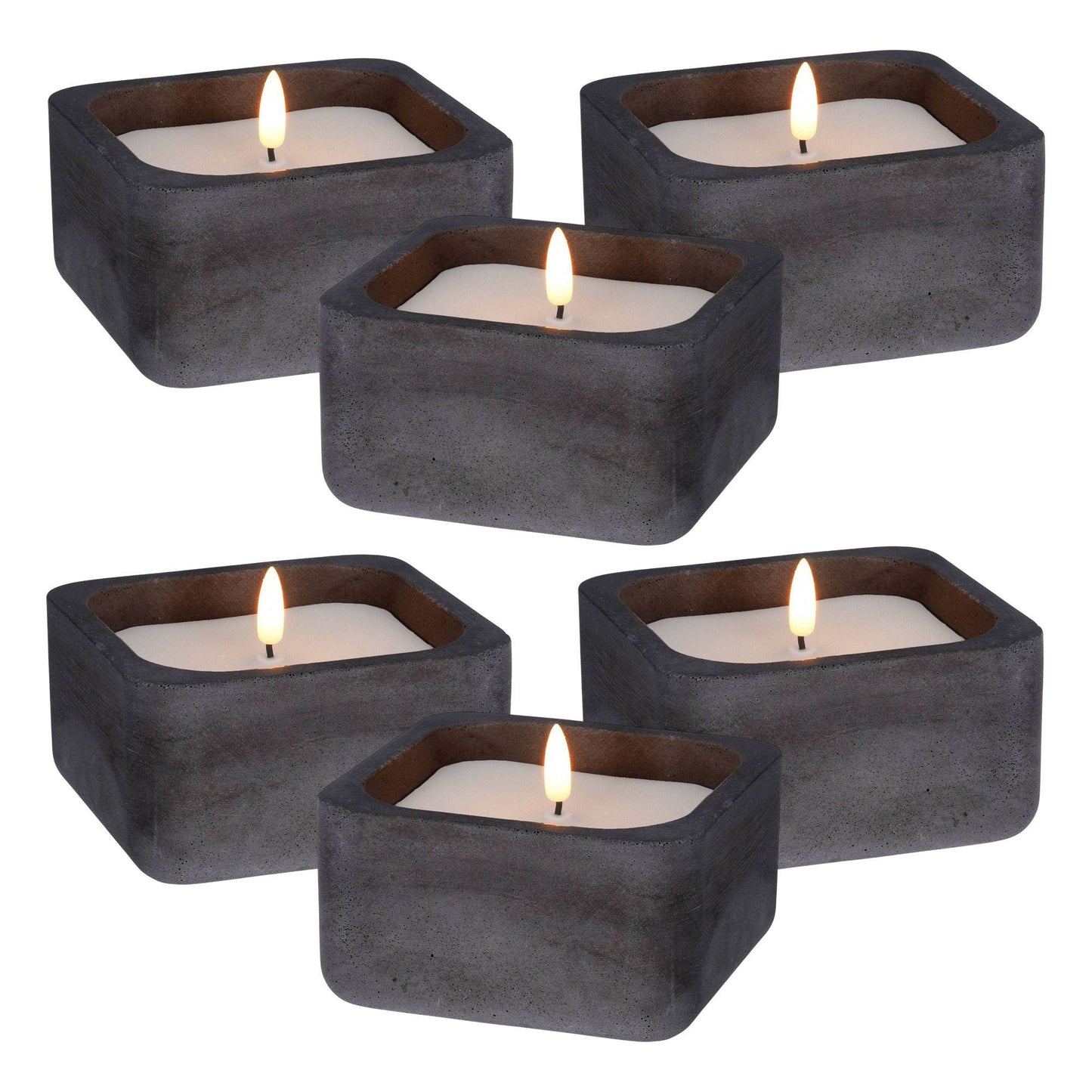 Well Home - Pack 6 Velas Led Cuadrada Negro_0