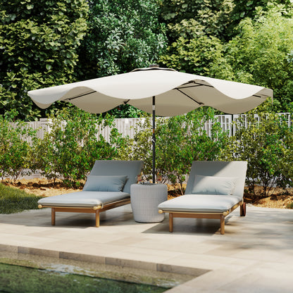 Outsunny Sombrilla De Jardín Ø292x254 Cm Con 32 Luces Led Solares Crema_4