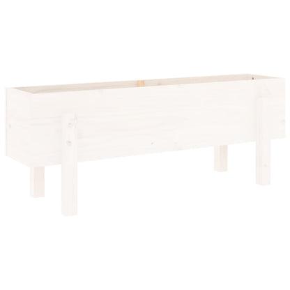 Arriate Elevado De Jardín Madera Maciza Pino Blanco 101x30x38cm_3