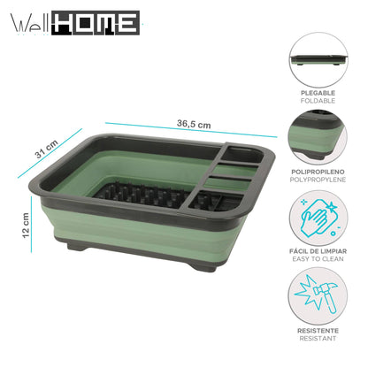 Well Home Escurreplatos Plegable Verde Claro_1