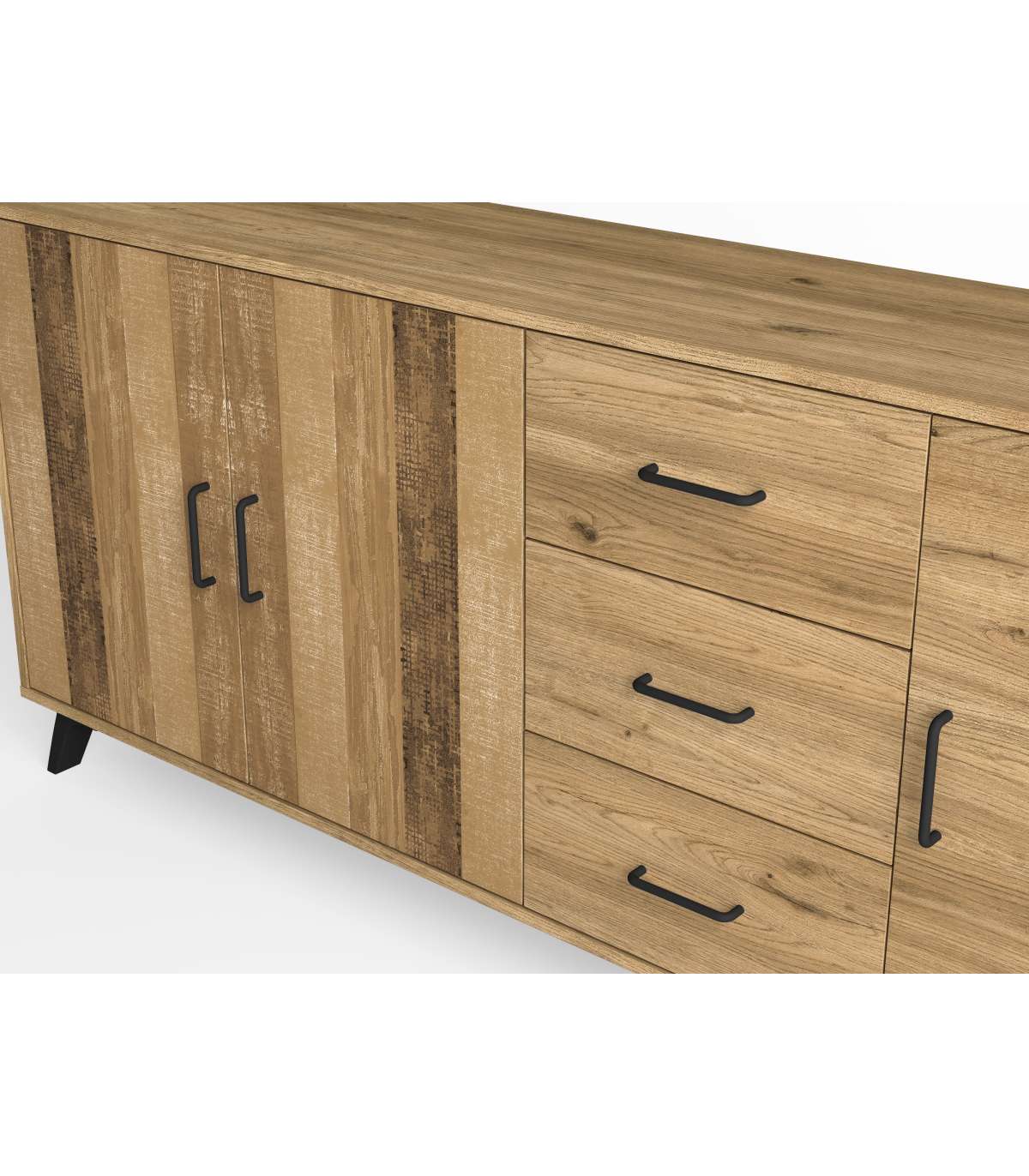 Mueble Aparador Nora 3 Puertas 3 Cajones Acabado Natural, 180.5cm(ancho) 81cm(alto) 40cm (_3