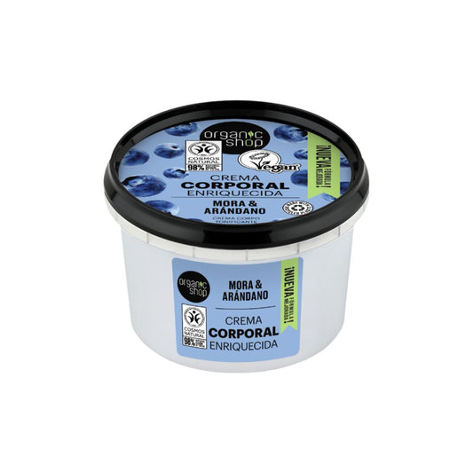 Creme Corporal Enriquecido com Amora e Mirtilo, Organic Shop 250 ml