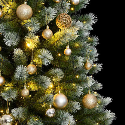 Vidaxl Árbol De Navidad Artificial Con Bisagras 300 Led Y Bolas 210 Cm_1