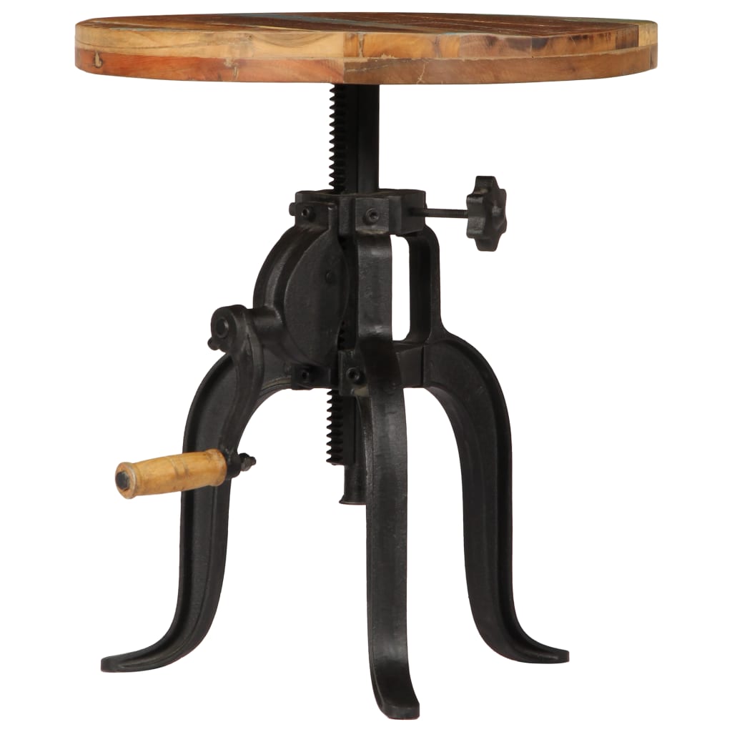 Mesa Auxiliar Madera Reciclada Y Hierro Fundido 45x(45-62) Cm_0