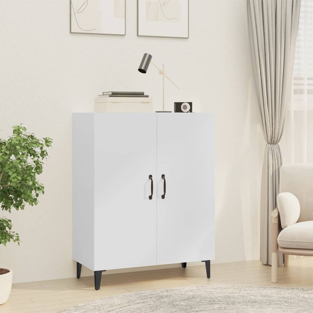 Aparador De Madera Contrachapada Blanco Brillante 70x34x90 Cm / Vetonek_0