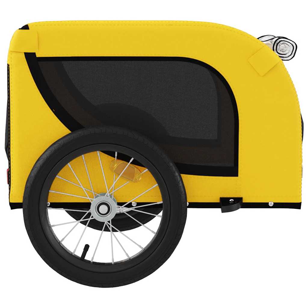 Remolque Bicicleta Mascotas Hierro Tela Oxford Amarillo Negro_5