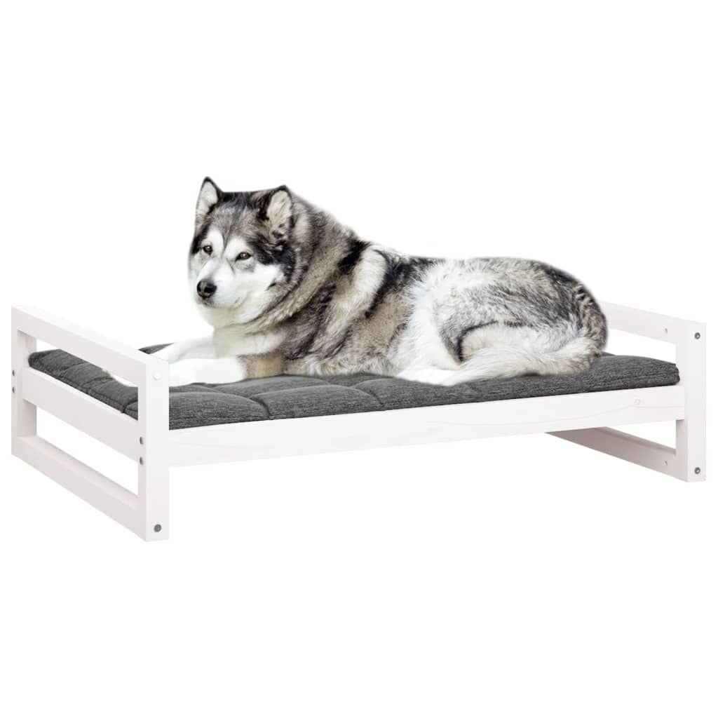 Vidaxl Cama Para Perros Madera Maciza De Pino Blanco 105,5x75,5x28 Cm_3