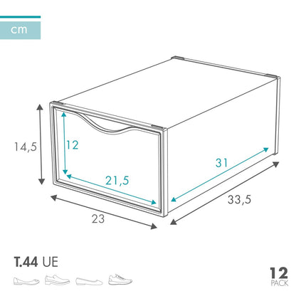 Pack 12 Cajas Zapatos Plástico Apilables Y Antivuelco Max Home_3