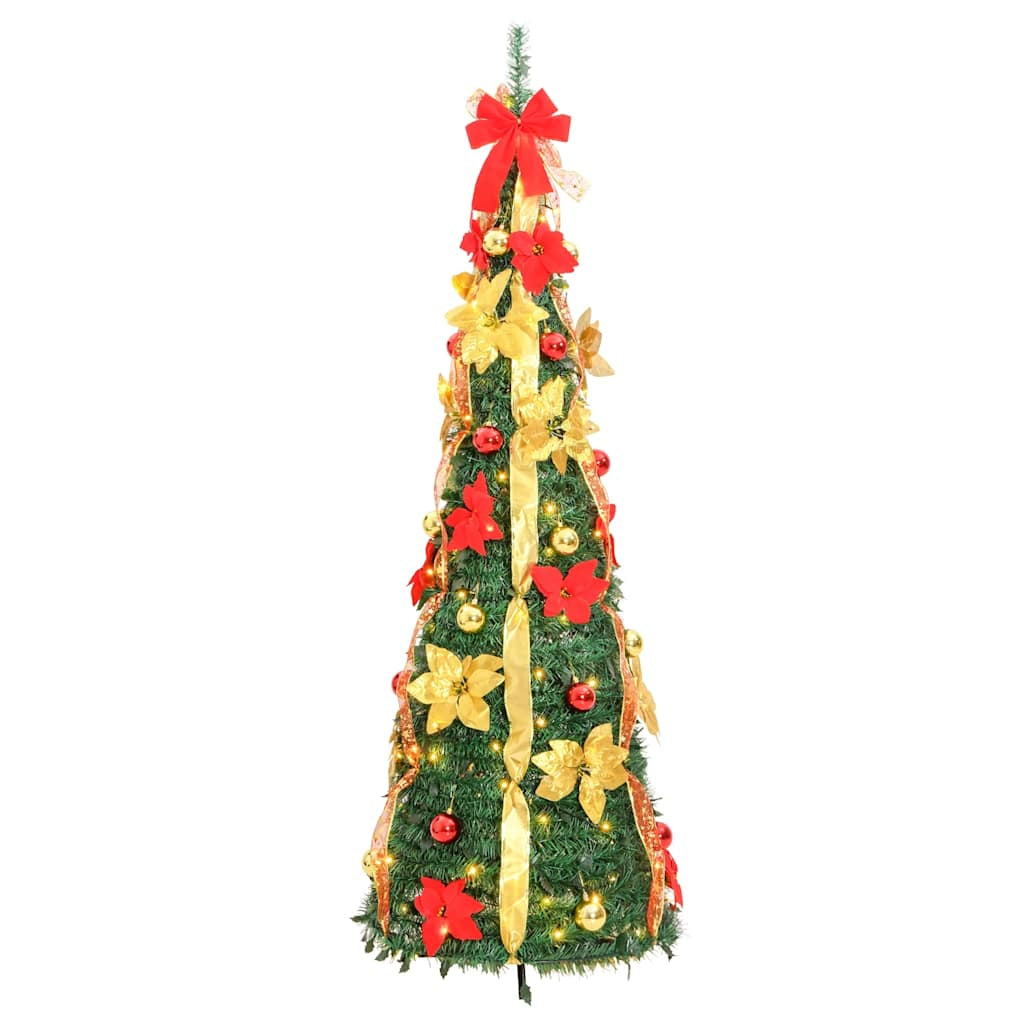 Vidaxl Árbol De Navidad Artificial Desplegable 100 Led Verde 150 Cm_3