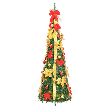 Vidaxl Árbol De Navidad Artificial Desplegable 100 Led Verde 150 Cm_3