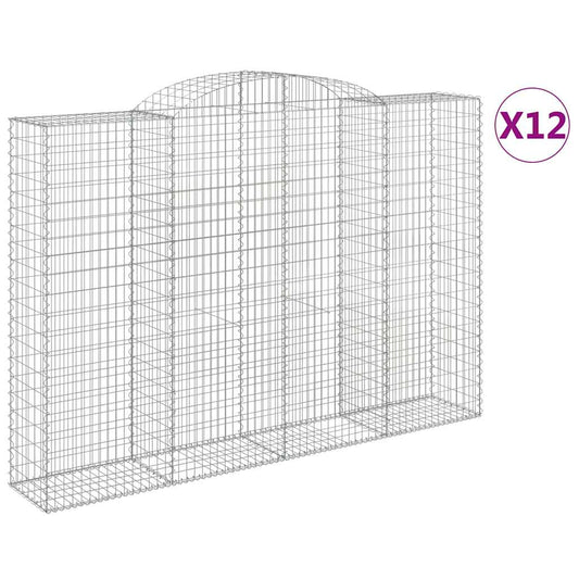 Cestas De Gaviones 12 Uds Forma De Arco Hierro 300x50x200/220cm_0