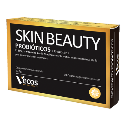 Skin Beauty Probióticos Vecos 30 Cápsulas | Para Tu Piel Y Microbiota | 9 Billones Ufc + Zinc Y Vitamina C_0