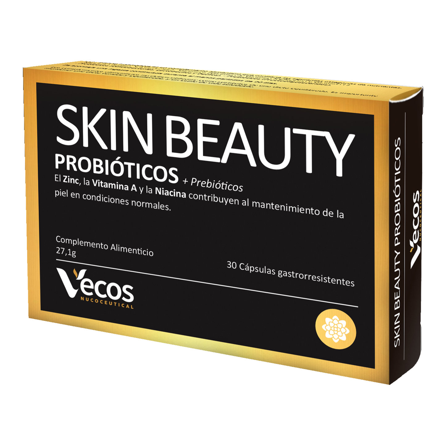 Skin Beauty Probióticos Vecos 30 Cápsulas | Para Piel Con Imperfecciones Y Brotes De Acné | 9 Billones Ufc + Fos_0