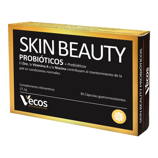 Skin Beauty Probióticos VECOS 30 cápsulas | Para Piel con Imperfecciones y Brotes de acné | 9 Billones UFC + FOS_0