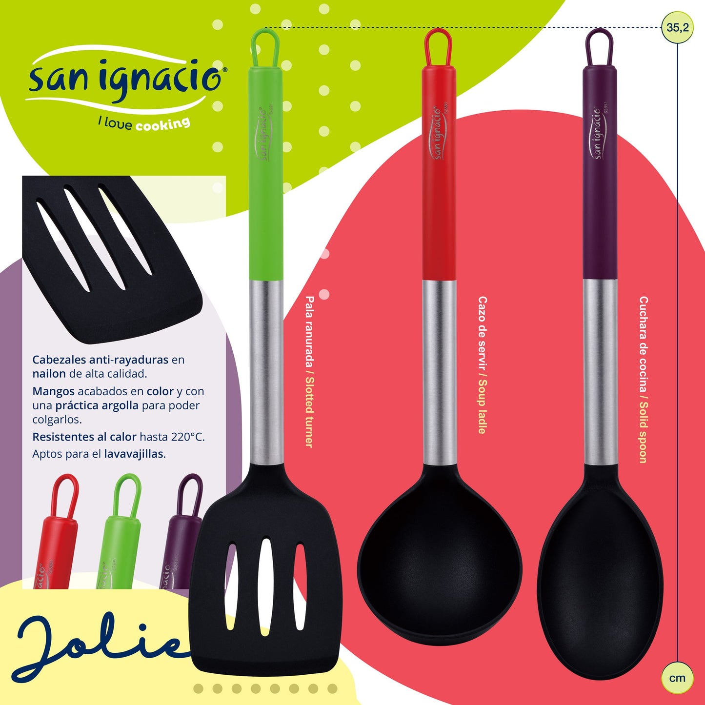 Juego De 3 Sartenes (18,22,26 Cm) En Aluminio Forjado Con 3 Utensilios De Cocina Colección Jolie_4