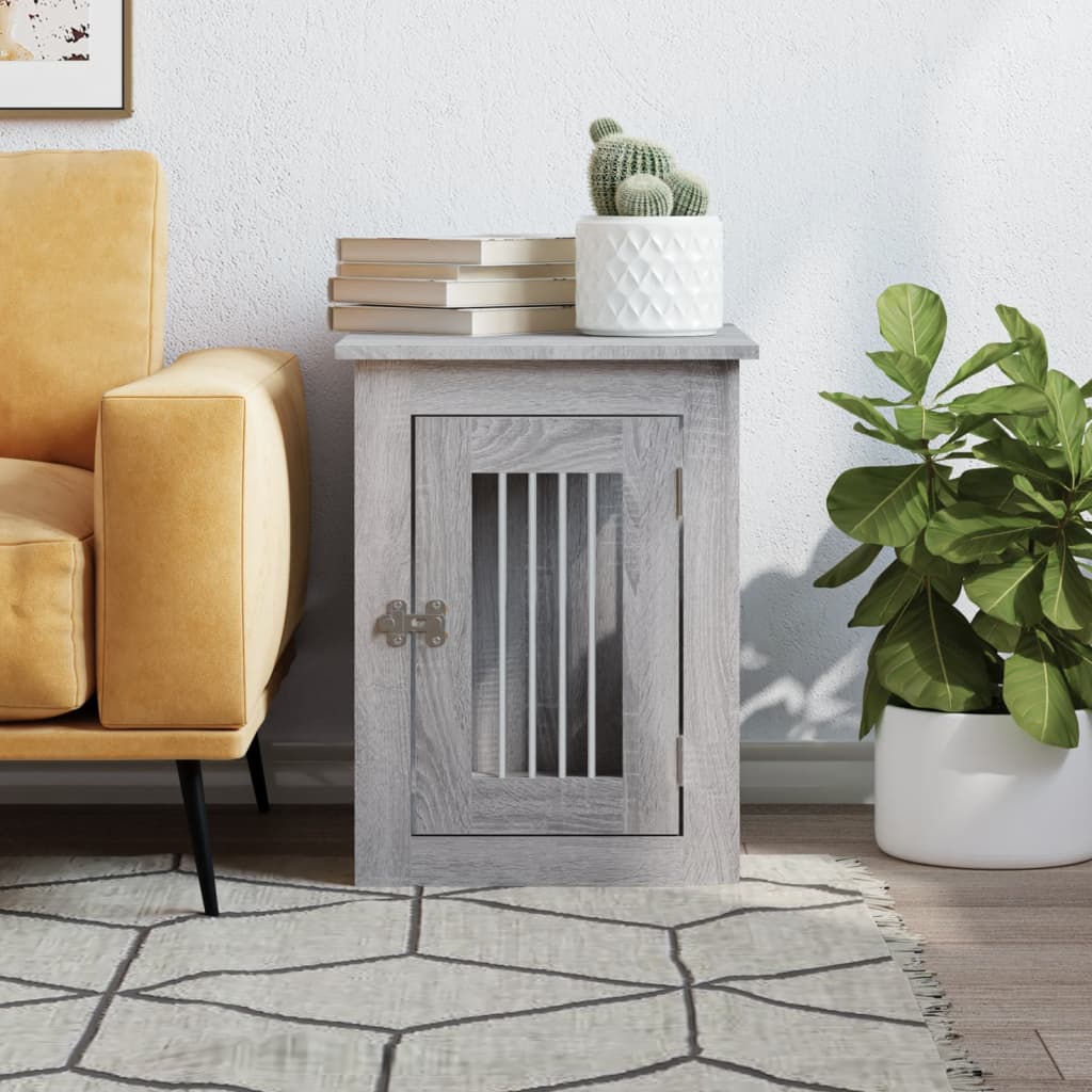 Jaula Para Perros Madera De Ingeniería Gris Sonoma 45x62x59 Cm_2