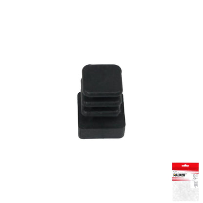 Contera Cuadrada Interior Negra 12x12 Mm. Blister 4 Piezas.