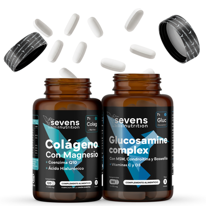 Colágeno Marino Con Magnesio + Glucosamina Condroitina Msm 6en1. Sevens Nutrition. Cuidado Articular, Óseo Y Cutáneo_0