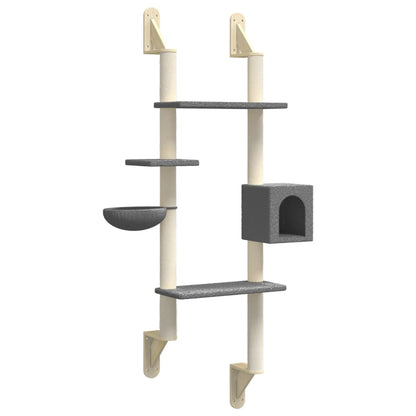 Árbol Rascador Para Gatos De Pared Gris Oscuro 180 Cm_0