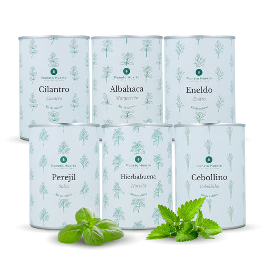 Kits de cultivo aromático Pack Baú Planeta Huerto