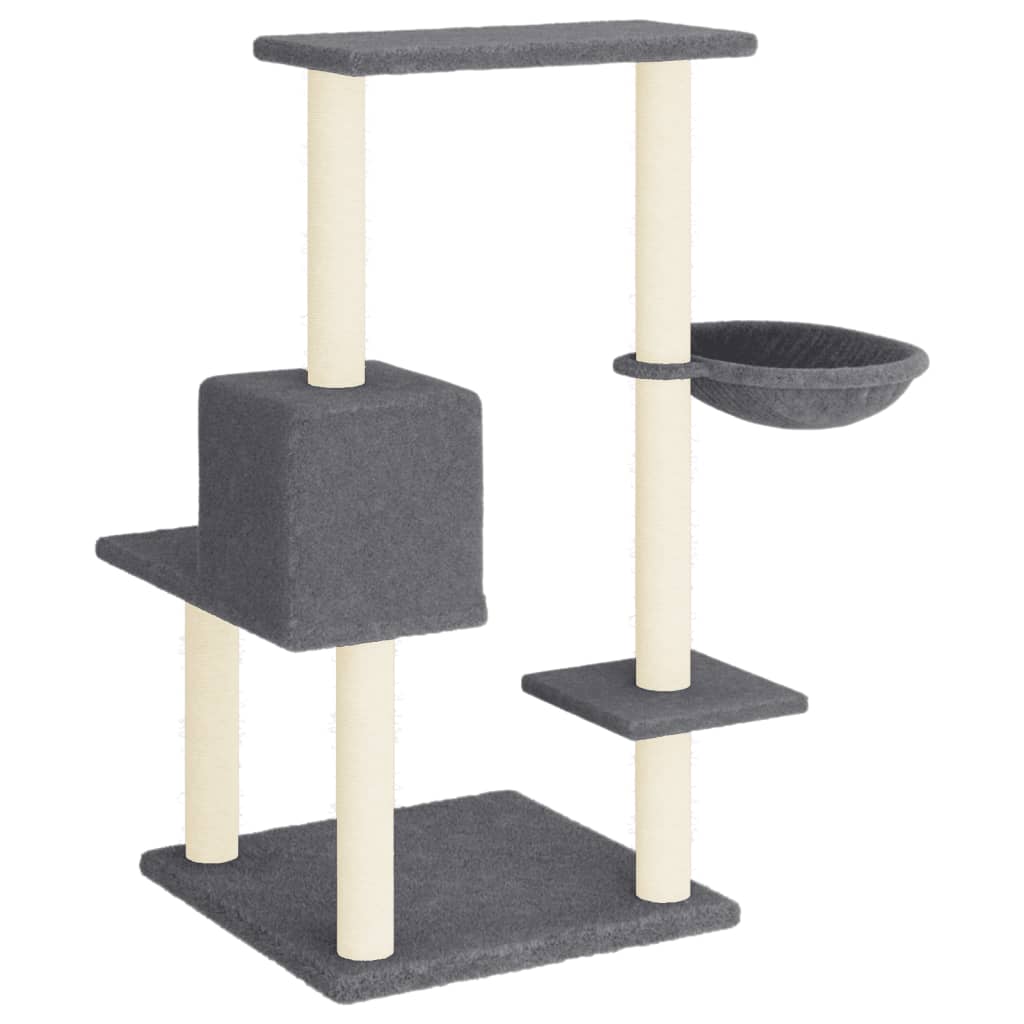 Rascador Para Gatos Con Postes De Sisal Gris Oscuro 95 Cm_4