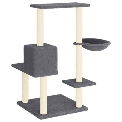 Rascador Para Gatos Con Postes De Sisal Gris Oscuro 95 Cm_4