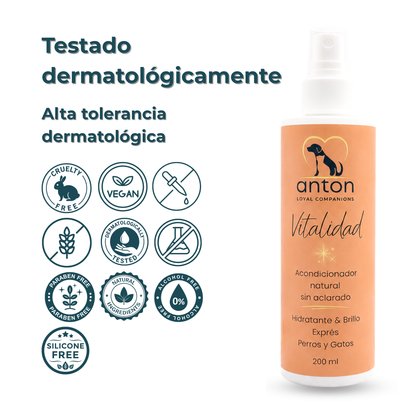Acondicionador sin aclarado para el cuidado del pelaje de perros y gatos – Pack 2 x 200 ml_4