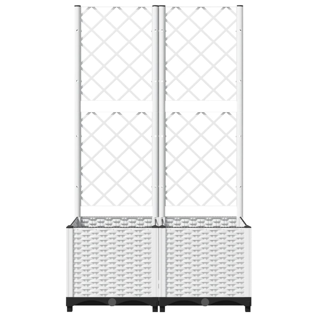 Macetero De Jardín Blanco 80 X 40 X 136 Cm_2