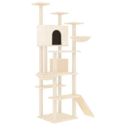 Rascador Para Gatos Con Postes De Sisal Crema 191 Cm_0