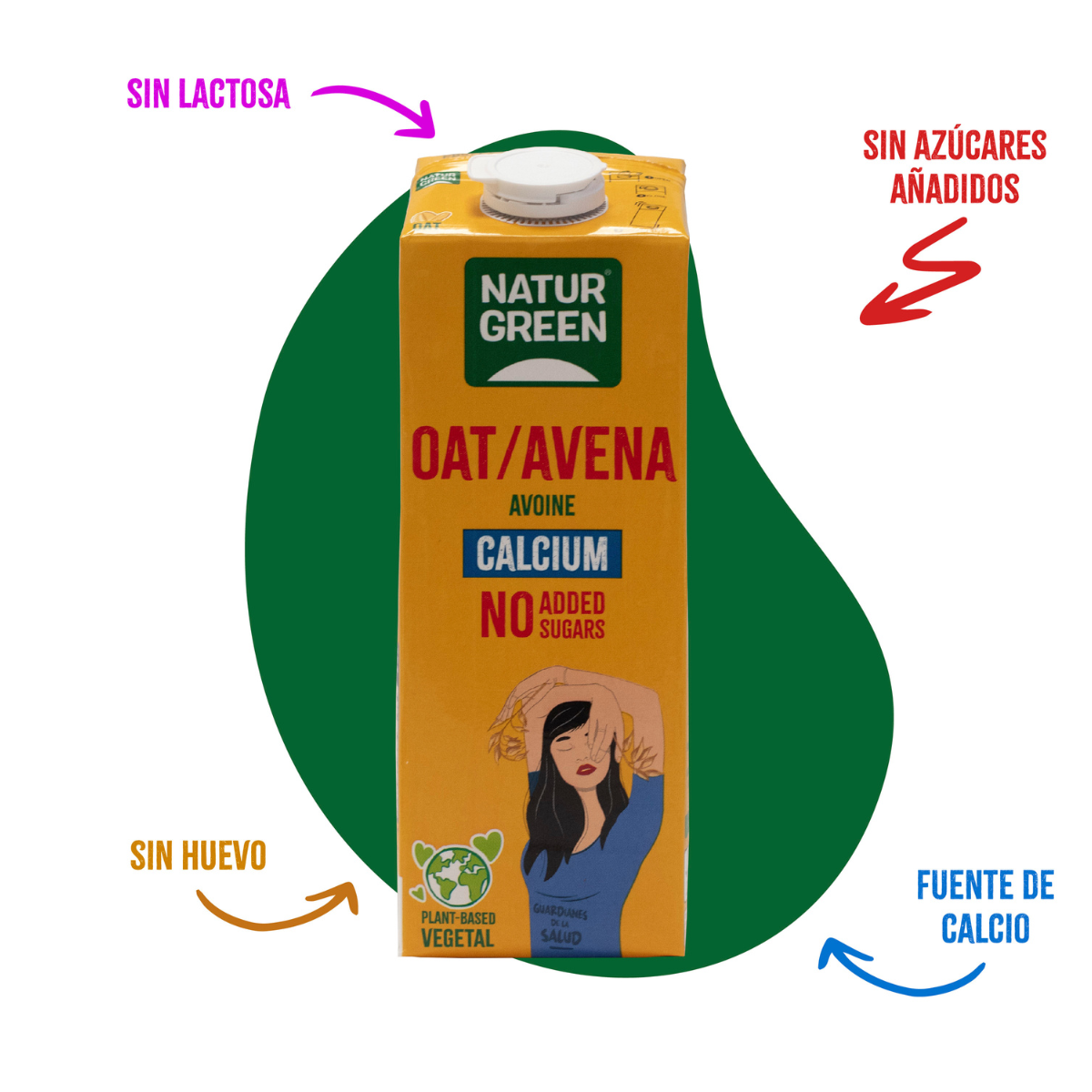 Naturgreen Aveia/Bebida vegetal de aveia sem adição de açúcares cálcio 1 litro
