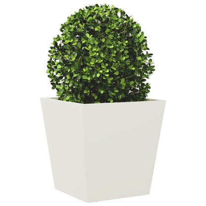 Jardinera De Acero Blanco 40x40x40 Cm_2