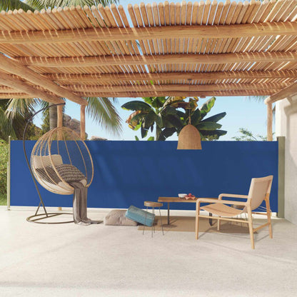 Vidaxl Toldo Lateral Retráctil Para Patio Azul 140x600 Cm_1